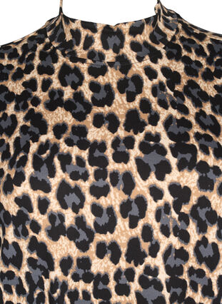 Zizzi FLASH - Långärmad klänning med turtleneck, Leopard Print, Packshot image number 2