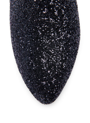 Zizzi Wide fit - Ankelstövel med glitter, Black, Packshot image number 3