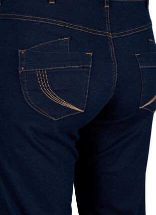 Zizzi Regular fit Gemma jeans med hög midja, Blue denim, Packshot image number 3