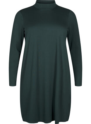 Zizzi FLASH - Långärmad klänning med turtleneck, Scarab, Packshot image number 0