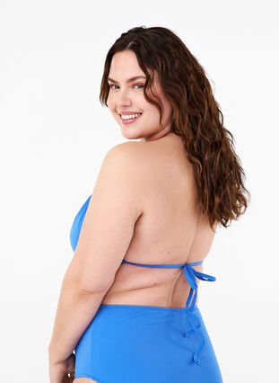 Zizzi Enfärgad triangel-bikinitopp, Nebulas Blue, Model image number 1