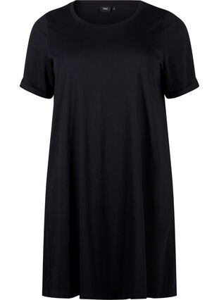 Zizzi T-shirtklänning i bomull, Black, Packshot image number 0