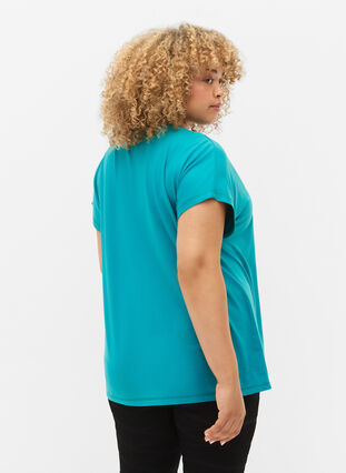 Zizzi Kortärmad t-shirt för träning, Deep Peacock Blue, Model image number 1