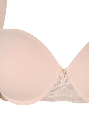 Zizzi Formgjuten BH med mesh, Nude, Packshot image number 2