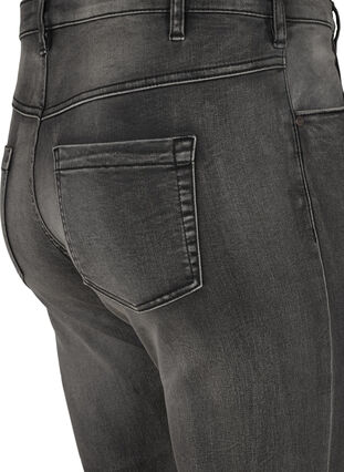 Zizzi Emily jeans med smal passform och normal midja, Dark Grey Denim, Packshot image number 3