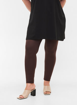 Zizzi Basleggings i viskos, Coffee Bean, Model image number 2