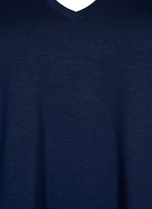 Zizzi V-ringad bas t-shirt med korta ärmar, Navy Blazer, Packshot image number 2