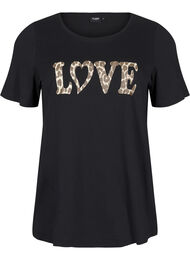 FLASH - T-shirt med tryck, Black Leo Love