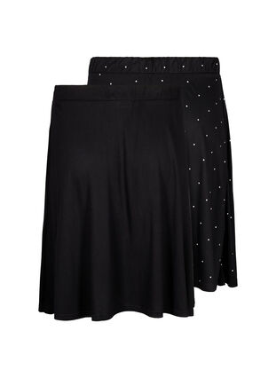 Zizzi 2-pack kjol i viskos, Black / Black W. dot, Packshot image number 1