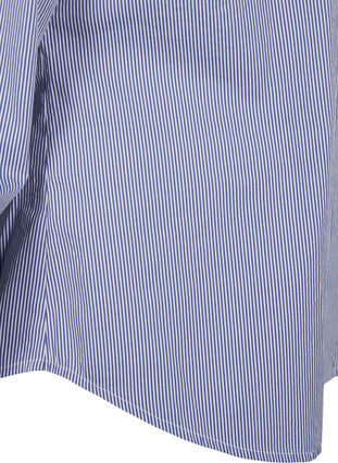 Zizzi Skjorta i ekologisk bomull med pärlbroderi, Blue White Stripe, Packshot image number 3