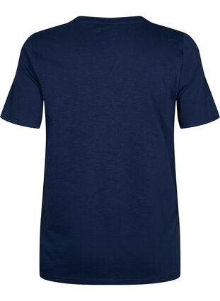 Zizzi V-ringad bas t-shirt med korta ärmar, Navy Blazer, Packshot image number 1
