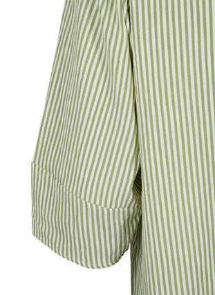 Zizzi Randig klänning med trekvartsärm, Green Stripe, Packshot image number 3