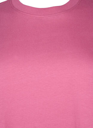 Zizzi Enkel t-shirt i bomull med rund halsringning, Malaga, Packshot image number 2