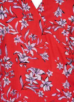 Zizzi FLASH – Kortärmad omlottklänning, Poinsettia Flower, Packshot image number 2