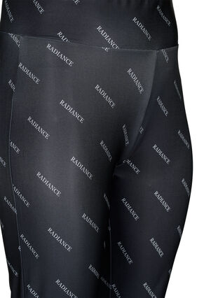 Zizzi Texttryck leggings, Black Radiance, Packshot image number 2