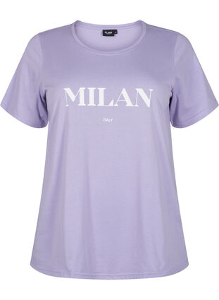 Zizzi FLASH - T-shirt med motiv, Lavender, Packshot image number 0