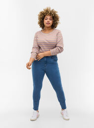 Super slim Amy jeans med hög midja, Light blue, Model