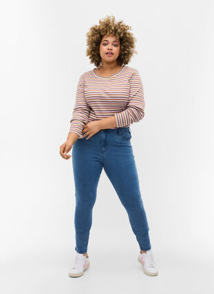 Zizzi Super slim Amy jeans med hög midja, Light blue, Model image number 0