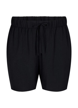 Zizzi Shorts med fickor och resår i midjan, Black, Packshot image number 0