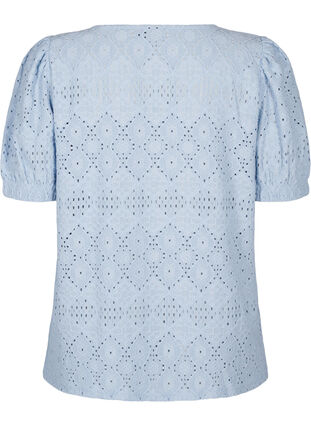 Zizzi Kortärmad blus med spetsmönster, Cashmere Blue, Packshot image number 1