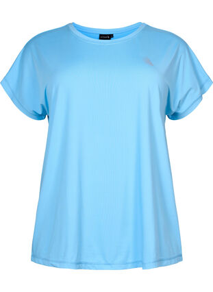 Zizzi Kortärmad t-shirt för träning, Alaskan Blue, Packshot image number 0