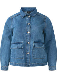 Skjortjacka i denim med fickor, Blue Denim, Packshot