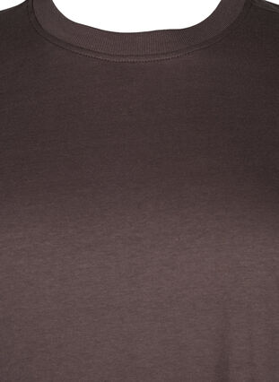 Zizzi Enkel t-shirt i bomull med rund halsringning, Chocolate Martini, Packshot image number 2