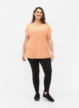 Zizzi Kortärmad t-shirt för träning, Apricot Nectar, Model image number 2