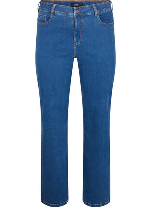 Zizzi Gemma-jeans med hög midja och rak passform, Dark blue, Packshot image number 0