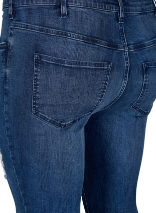 Zizzi Amy jeans i super slim-model med nötta detaljer, Blue Denim, Packshot image number 3