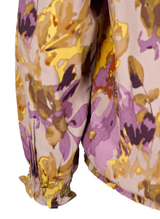 Zizzi Smockblus med blomtryck, Purple Flower, Packshot image number 3