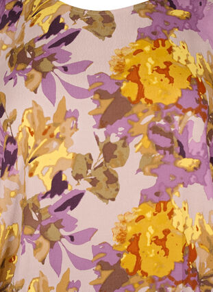 Zizzi Smockblus med blomtryck, Purple Flower, Packshot image number 2