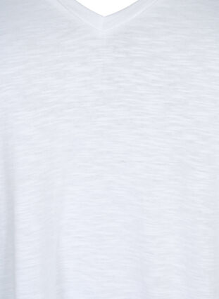 Zizzi V-ringad bas t-shirt med korta ärmar, Bright White, Packshot image number 2