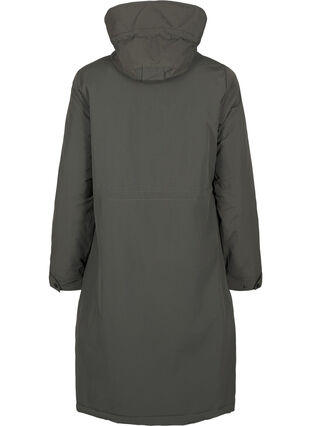 Zizzi Parkas med huva och justerbar midja, Black Olive, Packshot image number 1