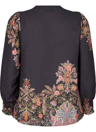 Zizzi Blus med paisleymönster, Black Paisley, Packshot image number 1