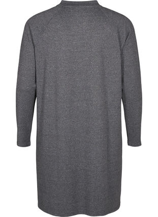 Zizzi Jerseyklänning med knappar, Dark Grey Melange, Packshot image number 1