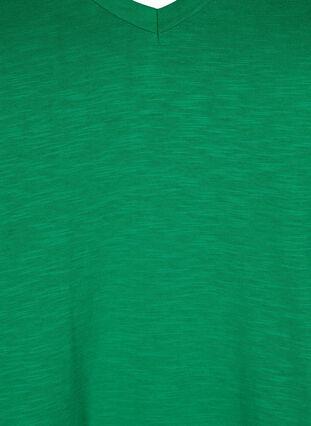 Zizzi Kortärmad enkel t-shirt med v-ringning, Jolly Green, Packshot image number 2