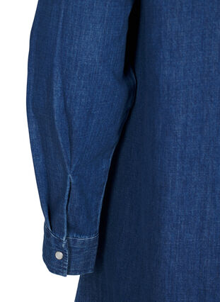 Zizzi Denimklänning med knappar, Medium Blue Denim, Packshot image number 3