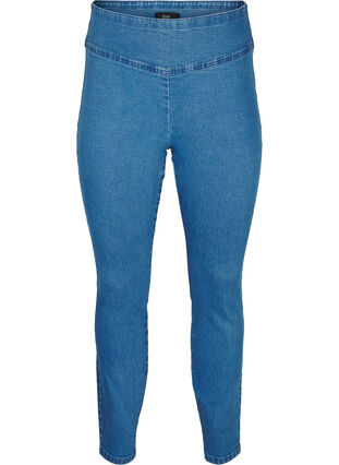 Zizzi Stretchiga jeggings med hög midja, Light Blue, Packshot image number 0