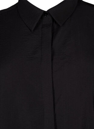 Zizzi Lång viskosskjorta med korta ärmar, Black, Packshot image number 2