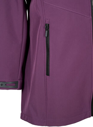 Zizzi Kort softshell jacka med fickor, Hortensia, Packshot image number 3