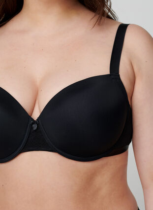 Zizzi Formgjuten BH med mesh, Black, Model image number 2