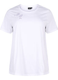 T-shirt i ekologisk bomull med rosettdetalj, Bright White