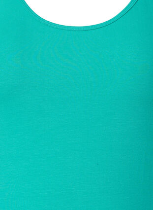 Zizzi Solid färg bas topp i bomull, Aqua Green, Packshot image number 2