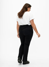 Ellen bootcut jeans med hög midja, Black, Model