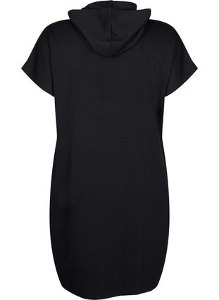 Zizzi Kortärmad sweatshirtklänning i modalmix, Black, Packshot image number 1