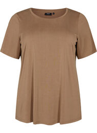 T-shirt i TENCEL™ Modal med rund halsringning, Coca Mocha