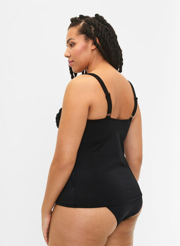 Zizzi Tankini med drapering, Black, Model image number 1