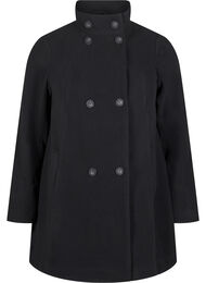 Kort trenchcoat med A-linjeform, Black