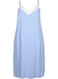 Flash - Randig klänning i viskos med band, L. Blue White Stripe